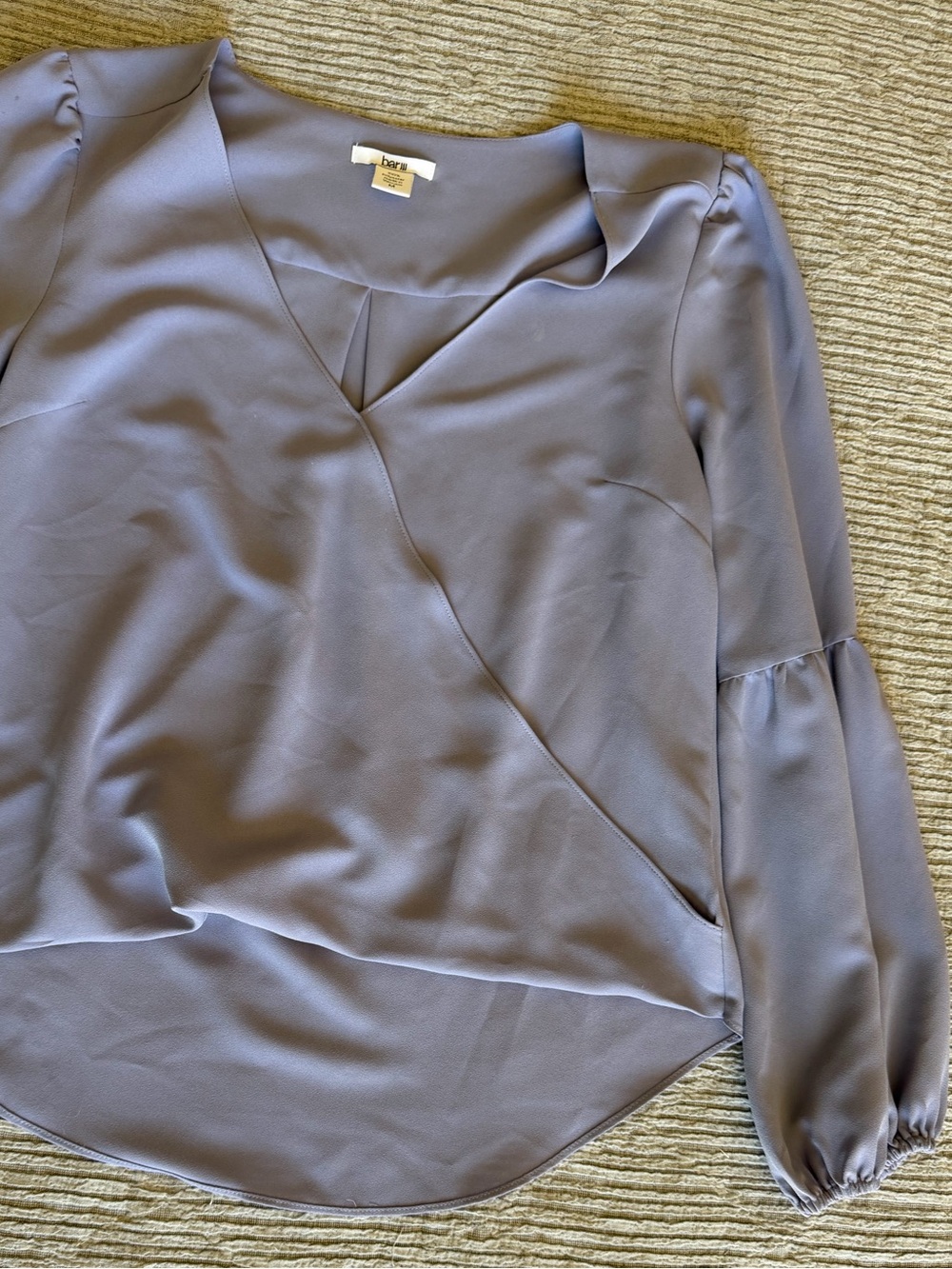 Bar III Lavender Wrap-Style V-Neck Blouse